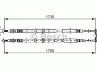 Cablu frana de mana OPEL ASTRA H (L48) (2004 - 2016) Bosch 1 987 477 934