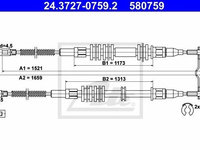 Cablu frana de mana OPEL Combo B ATE 24372707592
