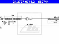 Cablu frana de mana OPEL CORSA B (73_, 78_, 79_) (1993 - 2002) ATE 24.3727-0744.2