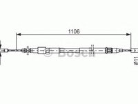 Cablu frana de mana OPEL CORSA C (F08, F68) (2000 - 2009) Bosch 1 987 477 529