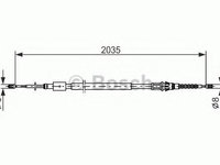 Cablu frana de mana PEUGEOT 307 (3A/C) (2000 - 2016) Bosch 1 987 477 598