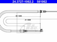 Cablu frana de mana RENAULT LAGUNA II Sport Tourer (KG0/1_) (2001 - 2016) ATE 24.3727-1062.2