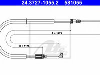 Cablu frana de mana RENAULT MEGANE Scenic (JA0/1_) (1996 - 2001) ATE 24.3727-1055.2