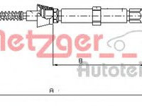 Cablu frana de mana SKODA OCTAVIA 1 Combi (1U5) (1998 - 2010) METZGER 10.9034