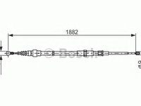 Cablu frana de mana SKODA ROOMSTER Praktik (5J) (2007 - 2015) Bosch 1 987 482 193