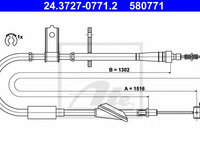 Cablu frana de mana SUZUKI WAGON R+ (MM) (2000 - 2016) ATE 24.3727-0771.2