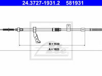 Cablu frana de mana TOYOTA AVENSIS limuzina (T25) (2003 - 2008) ATE 24.3727-1931.2