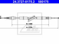 Cablu frana de mana VW BORA combi (1J6) (1999 - 2005) ATE 24.3727-0175.2