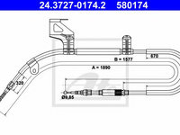 Cablu frana de mana VW PASSAT Variant (3B6) (2000 - 2005) ATE 24.3727-0174.2