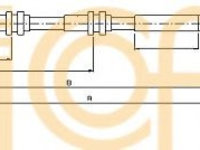 Cablu frana de mana VW TRANSPORTER Mk V caroserie (7HA, 7HH, 7EA, 7EH) (2003 - 2016) COFLE 10.7399