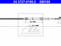 Cablu frana de mana VW VENTO (1H2) (1991 - 1998) ATE 24.3727-0160.2