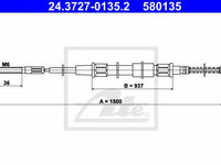 Cablu frana de mana VW VENTO (1H2) (1991 - 1998) ATE 24.3727-0135.2
