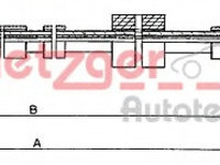 Cablu frana de parcare 10 6025 METZGER pentru Peugeot 306