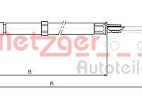 Cablu frana de parcare 10 7508 METZGER pentru Skoda Octavia Vw Golf Seat Toledo Vw Bora Vw Jetta Seat Leon Vw Beetle Vw New Vw Novo