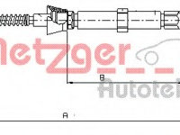 Cablu frana de parcare 10 9034 METZGER pentru Skoda Octavia