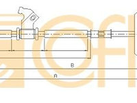 Cablu frana de parcare 11 5831 COFLE pentru Opel Astra Chevrolet Cruze