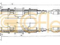 Cablu frana de parcare 11 5852 COFLE pentru Opel Kadett