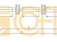 Cablu frana de parcare 11 6680 COFLE pentru Renault Kangoo