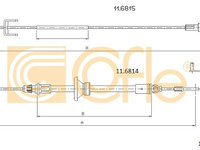 Cablu frana de parcare 11 6814KB COFLE pentru Opel Vivaro Nissan Primastar Renault Trafic