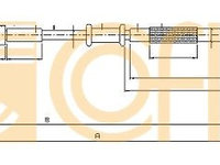 Cablu frana de parcare 12 0714 COFLE pentru Fiat Panda