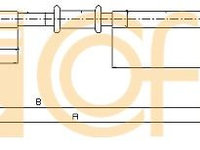 Cablu frana de parcare 12 0725 COFLE pentru Fiat 500