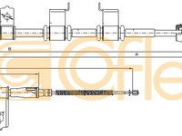 Cablu frana de parcare 17 2540 COFLE pentru Hyundai Click Hyundai Getz Hyundai Tb