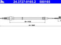 Cablu frana de parcare 24 3727-0165 2 ATE pentru Seat Ibiza Seat Cordoba Vw Polo Vw Derby Vw Flight