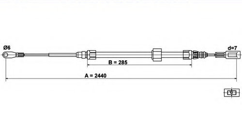 Cablu frana de parcare 24 3727-0181 2 ATE pen