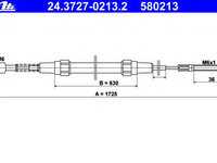 Cablu frana de parcare 24 3727-0213 2 ATE pentru Bmw Seria 3