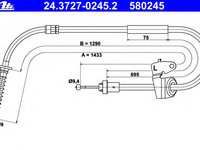 Cablu frana de parcare 24 3727-0245 2 ATE