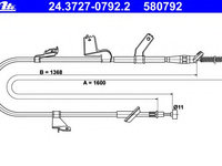 Cablu frana de parcare 24 3727-0792 2 ATE pentru Opel Agila