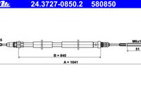 Cablu frana de parcare 24 3727-0850 2 ATE pentru CitroEn C8 Peugeot 807