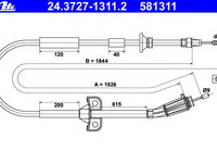 Cablu frana de parcare 24 3727-1311 2 ATE pentru Volvo S60
