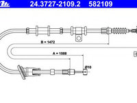 Cablu frana de parcare 24 3727-2109 2 ATE pentru Mitsubishi Carisma 1995 1996 1997