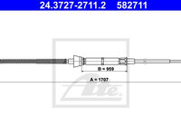 Cablu frana de parcare 24 3727-2711 2 ATE pentru Skoda Rapid Seat Toledo