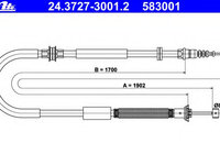 Cablu frana de parcare 24 3727-3001 2 ATE
