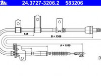 Cablu frana de parcare 24 3727-3206 2 ATE pentru Kia Picanto