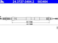 Cablu frana de parcare 24 3727-3404 2 ATE pentru Vw Sharan Seat Alhambra