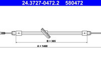 Cablu, frana de parcare ATE 24.3727-0472.2