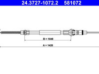 Cablu, frana de parcare ATE 24.3727-1072.2