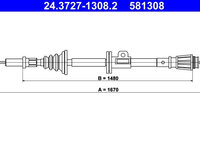 Cablu, frana de parcare ATE 24.3727-1308.2