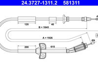 Cablu, frana de parcare ATE 24.3727-1311.2