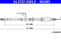 Cablu, frana de parcare ATE 24.3727-3303.2