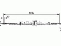 Cablu, frana de parcare AUDI 500 (44, 44Q, C3), AUDI 100 limuzina (4A, C4), AUDI 5000 combi (44, 44Q, C3) - BOSCH 1 987 477 813