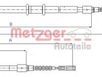 Cablu, frana de parcare AUDI 90 (8C, B4), AUDI 80 Avant (8C, B4) - METZGER 10.7545