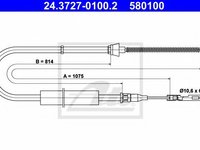 Cablu, frana de parcare AUDI A2 (8Z0) (2000 - 2005) ATE 24.3727-0100.2 piesa NOUA