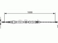 Cablu frana de parcare AUDI A3 (8L1) - OEM - BOSCH: 1987477696|1 987 477 696 - W02601950 - LIVRARE DIN STOC in 24 ore!!!