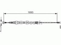 Cablu, frana de parcare AUDI A3 (8L1), SKODA OCTAVIA (1U2), VW GOLF Mk IV (1J1) - BOSCH 1 987 477 698