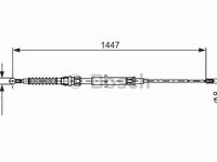 Cablu frana de parcare AUDI A3 (8P1) - OEM - BOSCH: 1987477958|1 987 477 958 - W02603266 - LIVRARE DIN STOC in 24 ore!!!