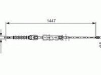 Cablu, frana de parcare AUDI A3 (8P1), VW RABBIT V (1K1), SEAT ALTEA (5P1) - BOSCH 1 987 477 958